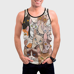 Майка-безрукавка мужская Котики, цвет: 3D-черный — фото 2