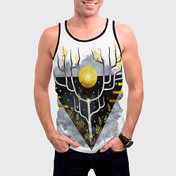 Майка-безрукавка мужская Графит и золото: дерево жизни, цвет: 3D-черный — фото 2