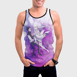 Майка-безрукавка мужская Эмилия и Субару, цвет: 3D-черный — фото 2