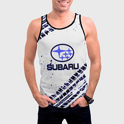 Майка-безрукавка мужская SUBARU, цвет: 3D-черный — фото 2