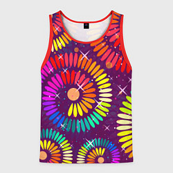 Мужская майка без рукавов Радужные спирали