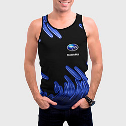 Майка-безрукавка мужская Subaru, цвет: 3D-черный — фото 2