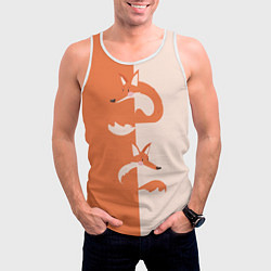 Майка-безрукавка мужская Лисичка-сестричка, цвет: 3D-белый — фото 2