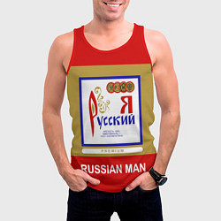 Майка-безрукавка мужская Я русский Russian man, цвет: 3D-красный — фото 2