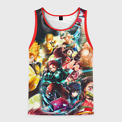 Майка-безрукавка мужская КЛИНОК РАССЕКАЮЩИЙ ДЕМОНОВ ПЕРСОНАЖИ, цвет: 3D-красный