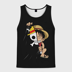 Майка-безрукавка мужская ONE PIECE ЛУФФИ ЧЕРЕП СИМВОЛ, цвет: 3D-черный