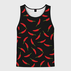 Майка-безрукавка мужская Chili peppers, цвет: 3D-черный