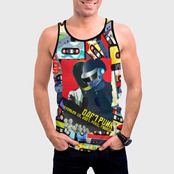 Майка-безрукавка мужская Daft Punk Records, цвет: 3D-черный — фото 2