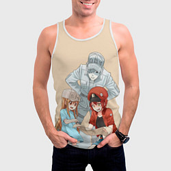 Майка-безрукавка мужская Клетки за работой, цвет: 3D-белый — фото 2