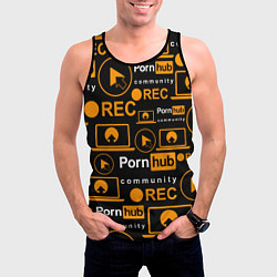 Майка-безрукавка мужская PORNHUB ПОРНХАБ УЗОР, цвет: 3D-черный — фото 2