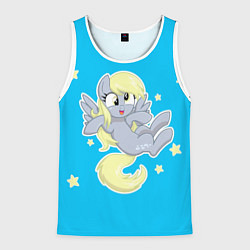 Майка-безрукавка мужская Пони в звёздном небе, цвет: 3D-белый