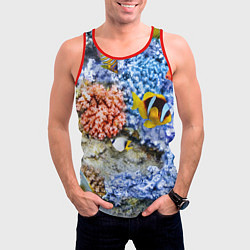 Майка-безрукавка мужская Морской мир, цвет: 3D-красный — фото 2