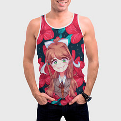 Майка-безрукавка мужская Моника в цветах, цвет: 3D-белый — фото 2