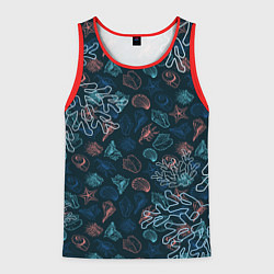 Майка-безрукавка мужская Ракушки, цвет: 3D-красный