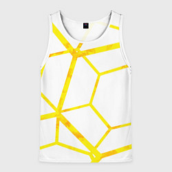 Майка-безрукавка мужская Hexagon, цвет: 3D-белый
