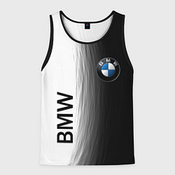 Майка-безрукавка мужская Black and White BMW, цвет: 3D-черный