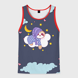 Майка-безрукавка мужская Сонный ленивец, цвет: 3D-красный