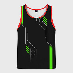 Майка-безрукавка мужская ФУТУРИСТИЧНАЯ БРОНЯ ЗЕЛЕНАЯ, цвет: 3D-красный