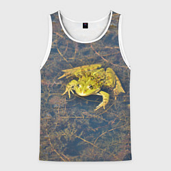 Майка-безрукавка мужская Лягушка, цвет: 3D-белый