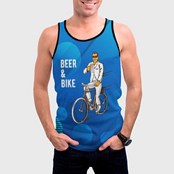 Майка-безрукавка мужская Велосипед и пиво, цвет: 3D-черный — фото 2