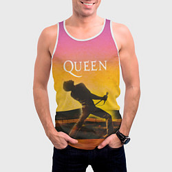 Майка-безрукавка мужская Queen Freddie Mercury Z, цвет: 3D-белый — фото 2