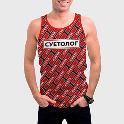 Майка-безрукавка мужская Форма суетолога, цвет: 3D-красный — фото 2