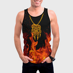 Майка-безрукавка мужская ПЕЧАТЬ ВЕЛЕСА КУЛОН, цвет: 3D-черный — фото 2