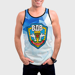 Майка-безрукавка мужская День ВДВ, значок, цвет: 3D-черный — фото 2