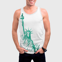 Майка-безрукавка мужская Статуя Свободы, цвет: 3D-белый — фото 2