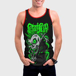 Майка-безрукавка мужская Сектор Газа кислотно зеленый, цвет: 3D-красный — фото 2