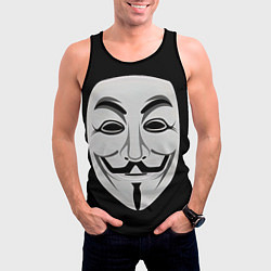 Майка-безрукавка мужская Guy Fawkes, цвет: 3D-черный — фото 2