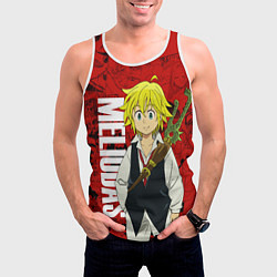 Майка-безрукавка мужская Мелиодас, Meliodas, цвет: 3D-белый — фото 2