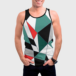 Майка-безрукавка мужская Абстрактный геометрический, цвет: 3D-черный — фото 2