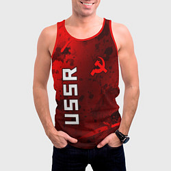 Майка-безрукавка мужская USSR - Серп и Молот - Краска, цвет: 3D-красный — фото 2