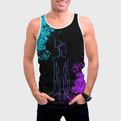 Майка-безрукавка мужская НЕОНОВЫЙ СИРЕНОГОЛОВЫЙ, цвет: 3D-белый — фото 2