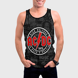 Майка-безрукавка мужская AC DC HIGH VOLTAGE, цвет: 3D-черный — фото 2