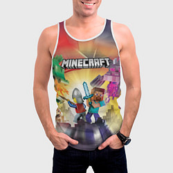 Майка-безрукавка мужская MINECRAFT МАЙНКРАФТ Z, цвет: 3D-белый — фото 2