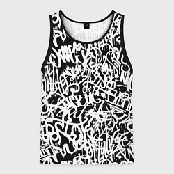 Майка-безрукавка мужская Graffiti white on black, цвет: 3D-черный