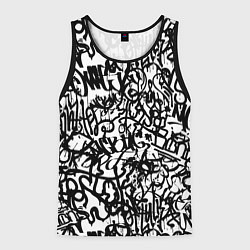 Мужская майка без рукавов Graffiti black on white