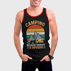 Майка-безрукавка мужская Camping, цвет: 3D-красный — фото 2