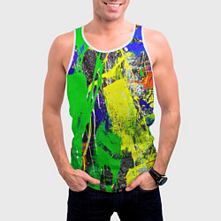 Майка-безрукавка мужская Брызги красок Grunge Paints, цвет: 3D-белый — фото 2