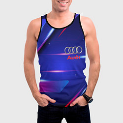 Майка-безрукавка мужская Ауди Audi синива, цвет: 3D-черный — фото 2