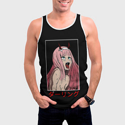Майка-безрукавка мужская Зеро ту ahegao франкс, цвет: 3D-белый — фото 2