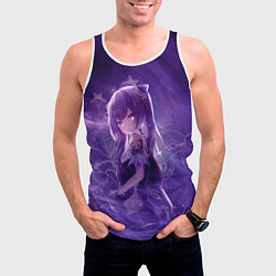 Майка-безрукавка мужская Кэ Цин в сиреневом тумане, цвет: 3D-белый — фото 2