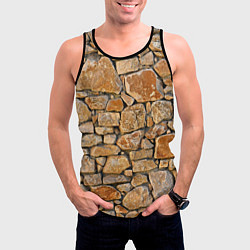 Майка-безрукавка мужская Каменная стена, цвет: 3D-черный — фото 2