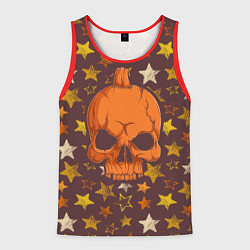 Мужская майка без рукавов Череп-тыква
