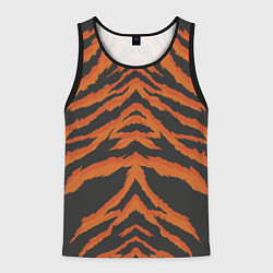 Майка-безрукавка мужская Шкура тигра оранжевая, цвет: 3D-черный