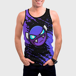 Майка-безрукавка мужская Geometry Dash, цвет: 3D-черный — фото 2