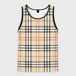 Майка-безрукавка мужская Клетчатый принт в стиле Burberry, цвет: 3D-черный