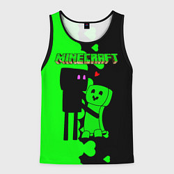 Мужская майка без рукавов Любовь Эндермена и Крипера Майнкрафт